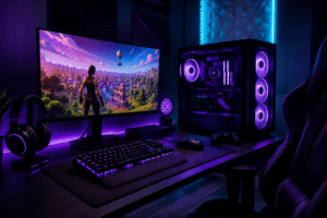 Custom PC setup with Fortnite image