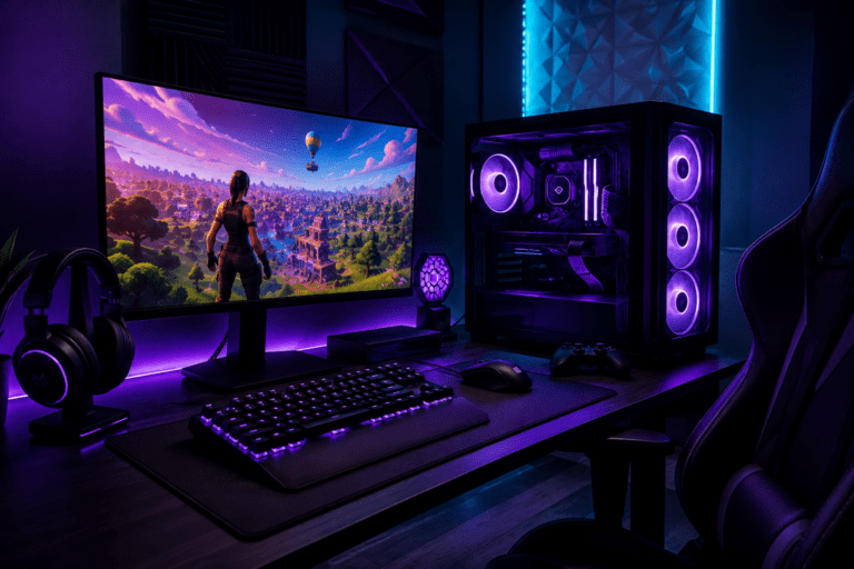 Custom PC setup with Fortnite image