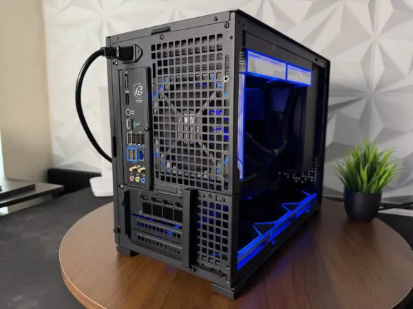 Rear ports and airflow of the DKBPC Performance PC.