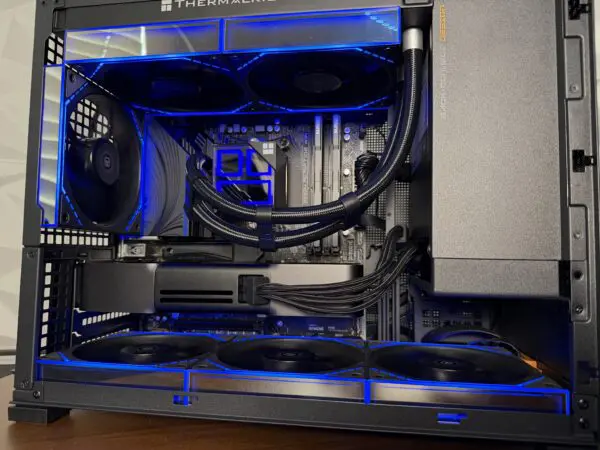 DKBPC Performance PC custom gaming computer front angle.