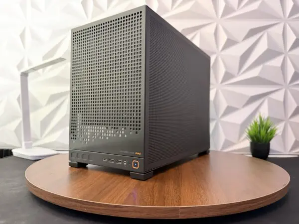Back view of DKBPC Performance PC showing closed case.