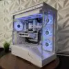 Side view of the DKBPC Signature PC showcasing the RTX 5060, RGB fans, and premium cable management