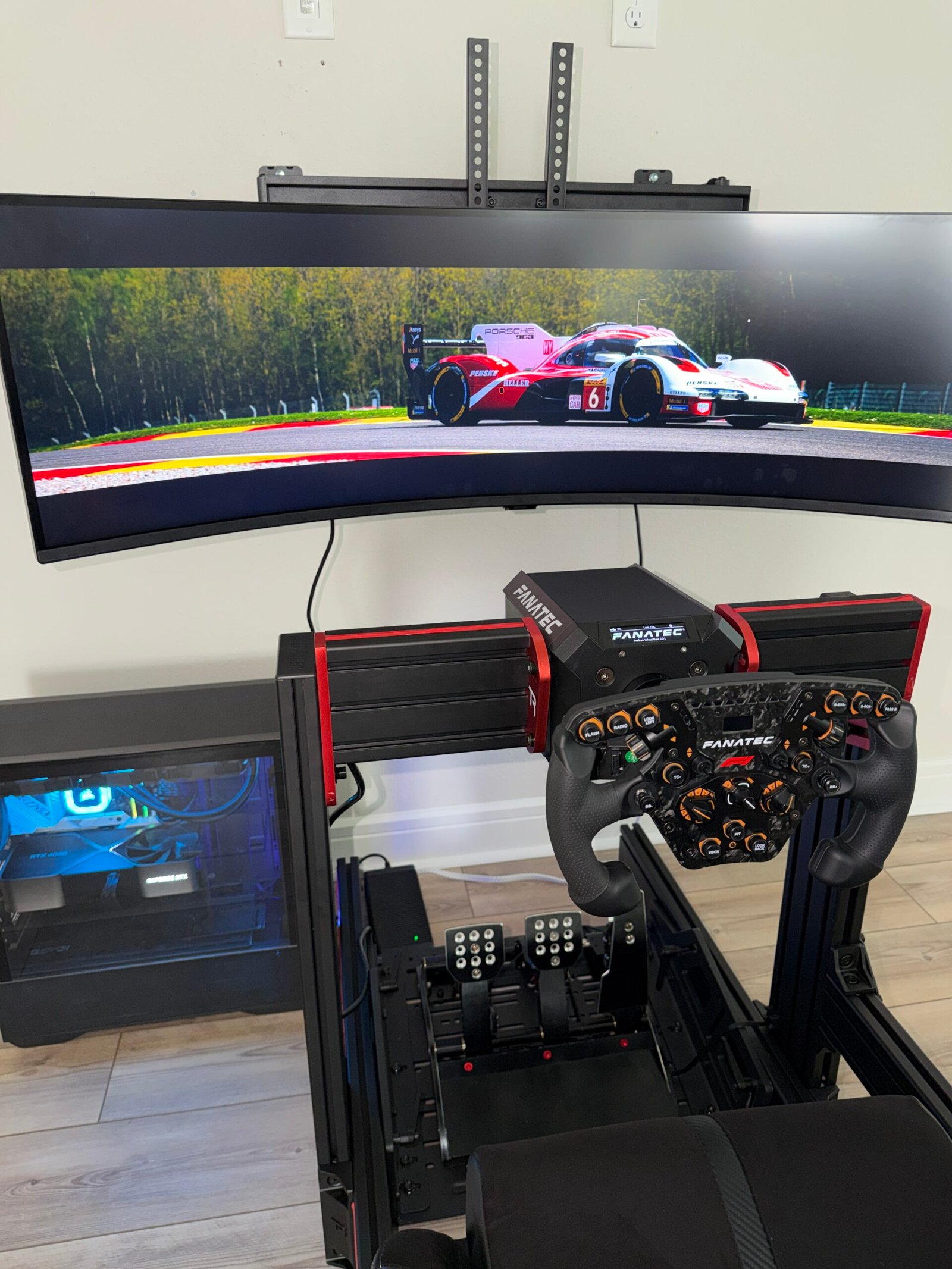 Custom racing simulator build side view