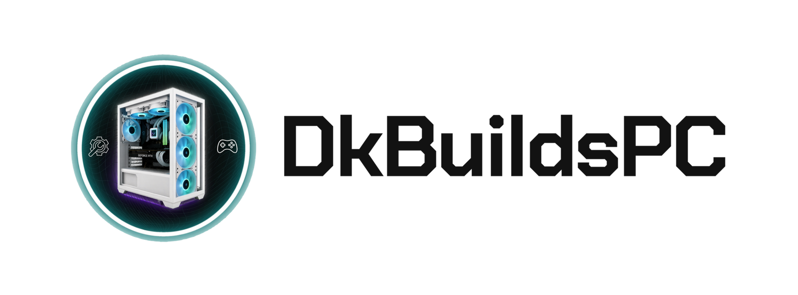 DkBuildsPC logo + letters transparent background